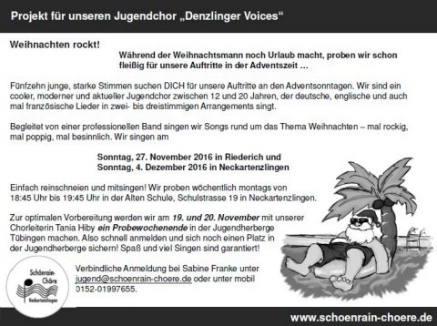 Anzeige Projektchor Voices sw