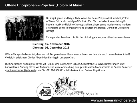 Anzeige offene Chorproben CoM 2016 10 18 sw
