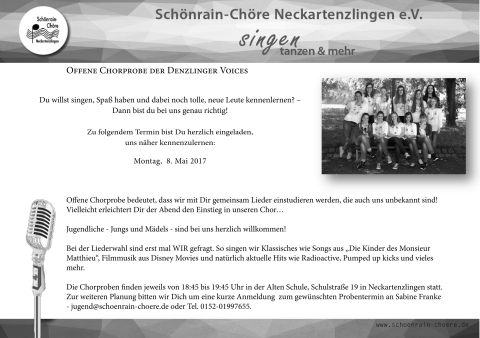 Denzlinger Voices Flyerbw