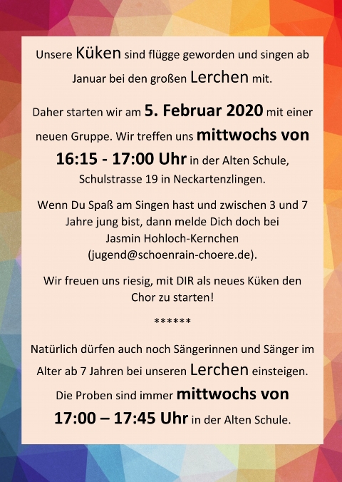 Küken und Lerchen