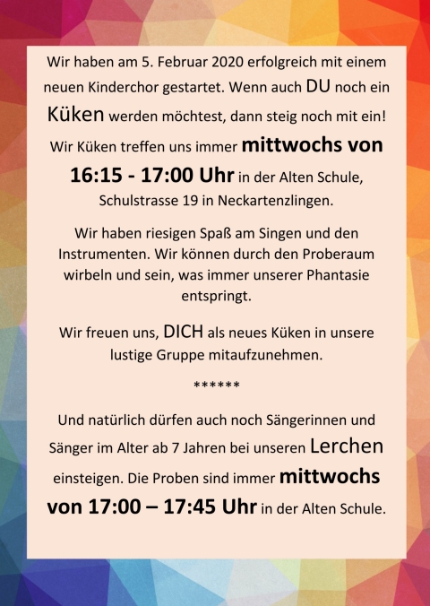 Küken und Lerchen