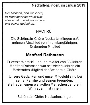 Nachruf Manfred Rathmann