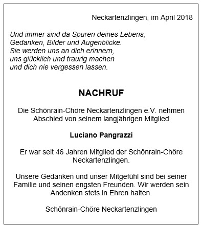 Nachruf Pangrazzi